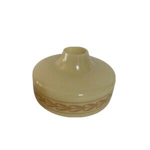 MCM Mid Century Glass Lamp Shade‎ Round 1960s Pattern Ceiling Lighting tan Vtg